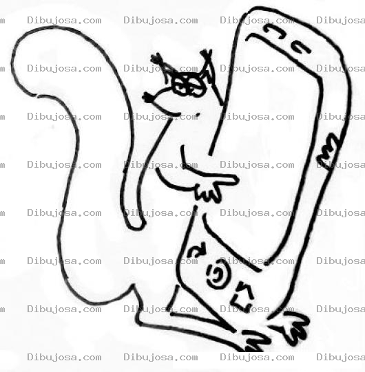 Dibujo para colorear Dibujo De Ardilla Con Celular Para Pintar Y Colorear