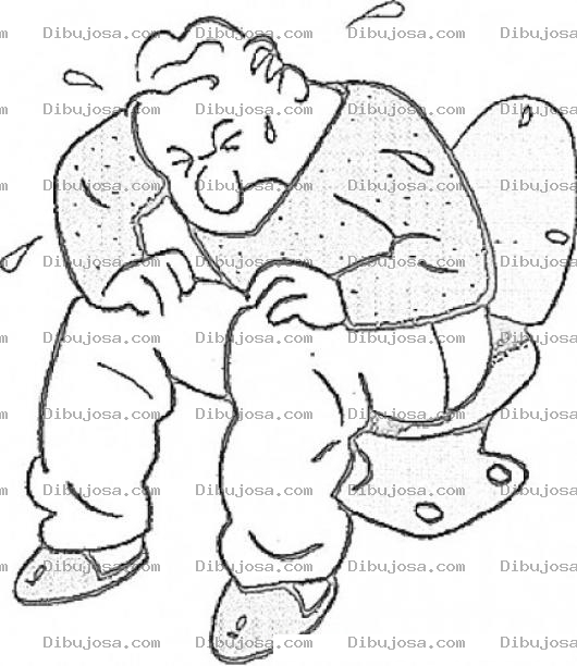 Dibujo para colorear Colorear Hombre Extrenido Y Constipado De Atras