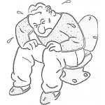 Dibujo para colorear Colorear Hombre Extrenido Y Constipado De Atras