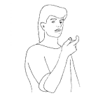 Dibujo para colorear Hombre Haciendo El Signo De Dinero Cn Su Mano Para Pintar Y Colorear