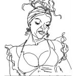 Dibujo para colorear Negrita Con Pechos Grandes Para Pintar Y Colorear Dibujo De Negrita Cubana Voluptuosa