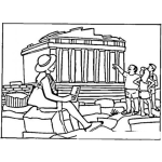 Dibujo para colorear Guia Turistico Para Pintar Y Colorear Turistas Paseando En Una Ciudad