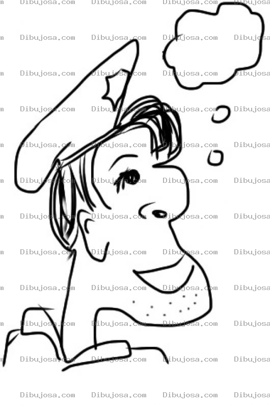 Dibujo para colorear Policia Pensando Dibujo De Policia Joven Con Un Pensamiento Para Pintar Y Colorear A Un Joven Policia Pensante