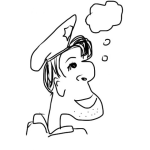 Dibujo para colorear Policia Pensando Dibujo De Policia Joven Con Un Pensamiento Para Pintar Y Colorear A Un Joven Policia Pensante
