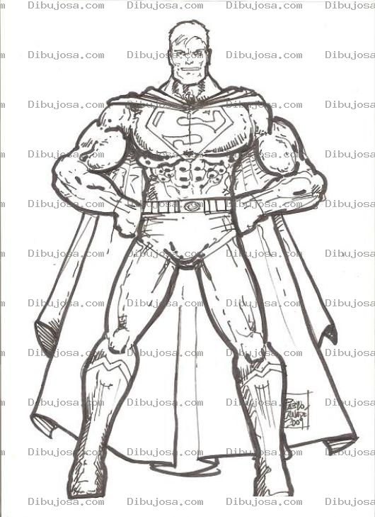 Dibujo para colorear Colorear A Superman De Frente