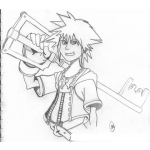 Dibujo para colorear Chico Con Llave Gigante Para Colorear