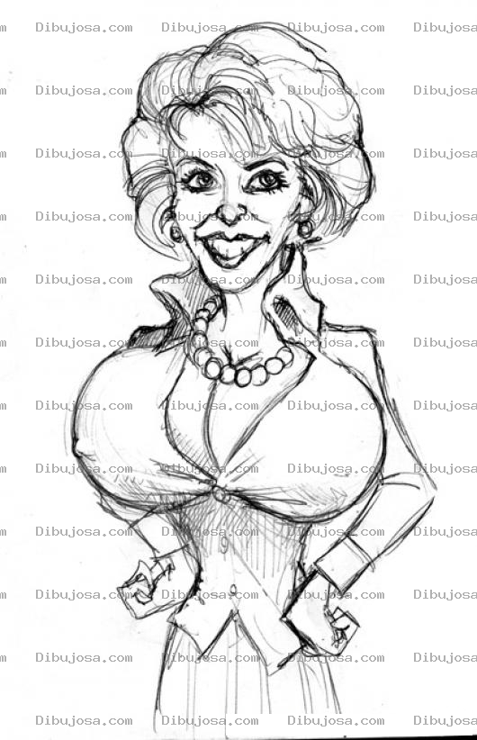 Dibujo para colorear Senora Voluptuosa Para Pintar Y Colorear