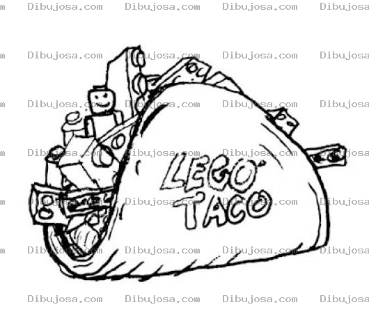 Dibujo para colorear Taco De Juguete Para Pintar Y Colorear