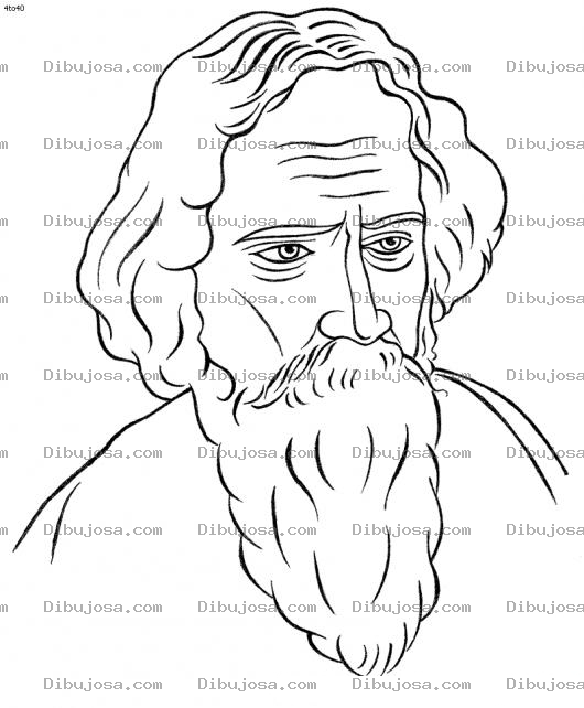 Dibujo para colorear Viejito Barbudo Para Pintar Y Colorear Barba Caneada