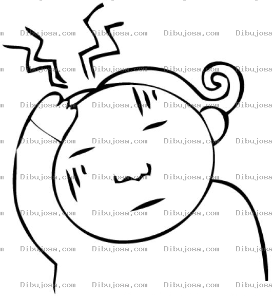 Dibujo para colorear Nina Con Dolor De Cabeza Para Pintar Y Colorear