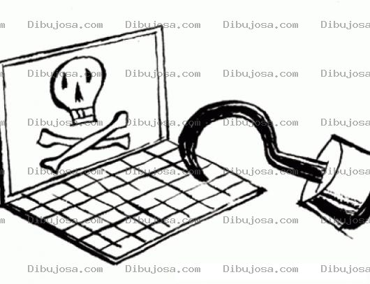 Dibujo para colorear Laptop De Pirata Para Pintar Y Colorear