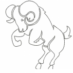 Dibujo para colorear Cabro Enfurecido Para Pintar Y Colorear