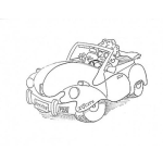 Dibujo para colorear Mama Con Carro Descapotable Dibujo De Una Mujer Con Un Coche Convertible Para Colorear