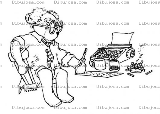 Dibujo para colorear Chencas De Cigarros Dibujo De Oso Con Maquina De Escribir Y Colillas De Cigarrillos Para Pintar Y Colorear