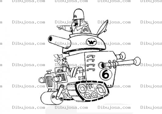 Dibujo para colorear Tanque Tractor Para Pintar Y Colorear Dibujo De Tractor Tanque T