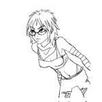 Dibujo para colorear Adolescente Enojada Para Colorear