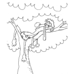 Dibujo para colorear Cavernicola Durmiendo En Un Arbol Para Pintar Y Colorear Hombre Cansado Descansando En Las Ramas De Un Arbol