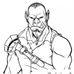 Dibujo para colorear Hombre Con Colmillos De Jabali Para Pintar Y Colorear