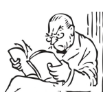 Dibujo para colorear Dibujo De Viejito Enojado Leyendo Un Libro Para Colorear