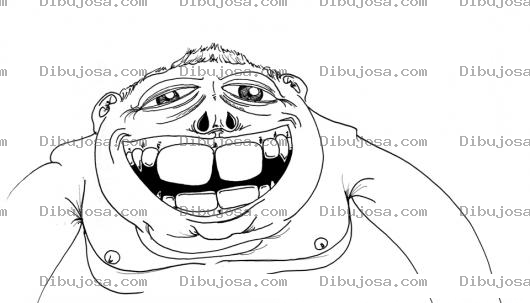 Dibujo para colorear Gordo Feo Y Dientudo Para Pintar Y Colorear