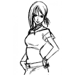 Dibujo para colorear Chica Con Blusa Corta Para Pintar Y Colorear