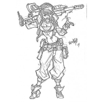 Dibujo para colorear Dibujo De Chica Guerrillera Para Pintar Y Colorear