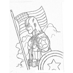 Dibujo para colorear Dibujo Del Capitan America Con La Bandera De Estadosunidos Para Pintar Y Colorear Captainamerica