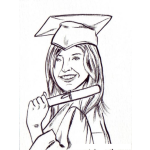 Dibujo para colorear Dibujo De Mujer Graduada Con Su Diploma Toga Y Birrete Para Pintar Y Colorear Graduacion De Secretaria