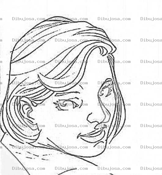 Dibujo para colorear Dibujo De Mujer Viendo Para Atras