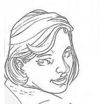 Dibujo para colorear Dibujo De Mujer Viendo Para Atras