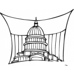 Dibujo para colorear Dibujo Del Capitolio De Washington Para Pintar Y Colorear