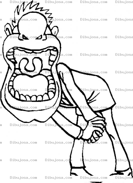 Dibujo para colorear Hombre Gritando Para Colorear