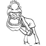 Dibujo para colorear Hombre Gritando Para Colorear