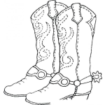 Dibujo para colorear Colorear botas de vaquero