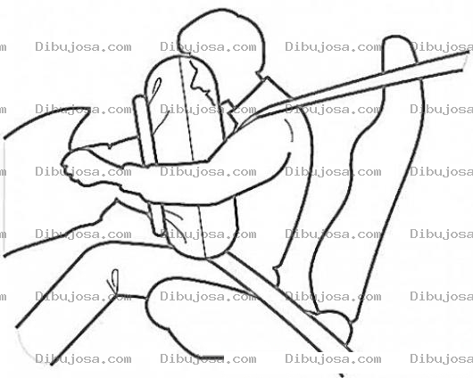 Dibujo para colorear Bolsa De Aire Accionada Dibujo De Un Accidente Donde Una Bolsa De Aire Es Activada Para Pintar Y Colorear Airbag