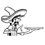 Dibujo para colorear Mesero Mexicano Para Pintar Y Colorear