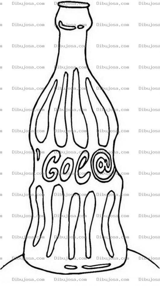 Dibujo para colorear Dibujo De Una Botella De Cocacola Para Pintar Y Colorear Una Coca Cola Fria Y Refrescante