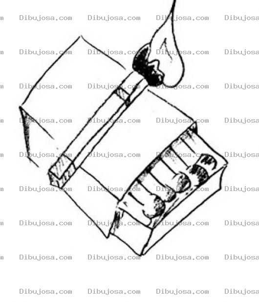 Dibujo para colorear Dibujo De Una Cajita De Fosforos Para Pintar Y Colorear Cajetilla De Cerillos