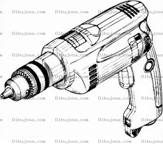 Dibujo para colorear Dibujo De Un Barreno Para Pintar Y Colorear Un Taladro Para Barrenar Hoyos En La Pared