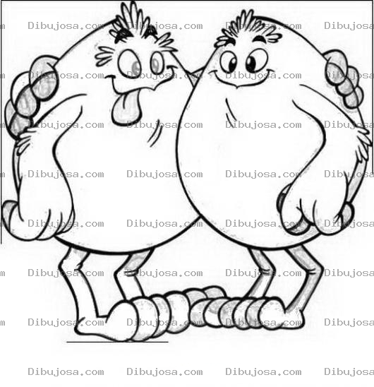 Dibujo para colorear Huevos Juntos Dibujo De Una Pareja De Huevos Abrazados Para Pintar Y Colorear Amigos Huevos