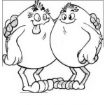 Dibujo para colorear Huevos Juntos Dibujo De Una Pareja De Huevos Abrazados Para Pintar Y Colorear Amigos Huevos
