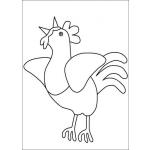 Dibujo para colorear Gallo Cantando