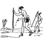 Dibujo para colorear Dibujo De Aztecas Sembrando En La Tierra Para Pintar Y Colorear