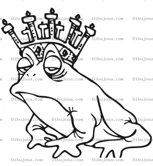 Dibujo para colorear Rey Sapo Dibujo De Sapo Con Corona De Oro Para Pintar Y Colorear Un Sapo Rey