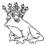 Dibujo para colorear Rey Sapo Dibujo De Sapo Con Corona De Oro Para Pintar Y Colorear Un Sapo Rey