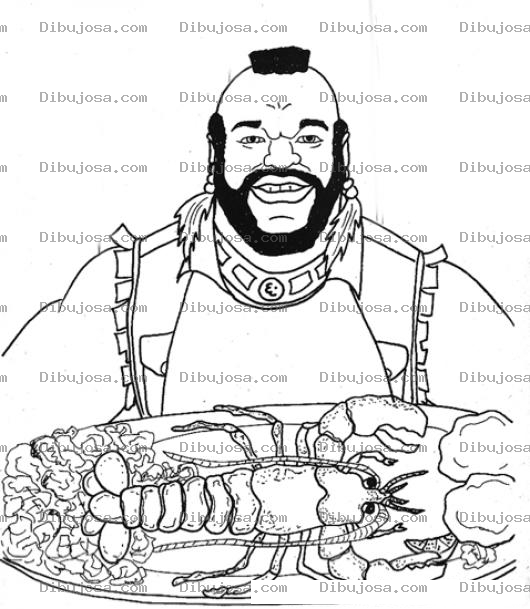 Dibujo para colorear Plato De Langosta Dibujo De Miestr T Comiendo Mariscos Para Pintar Y Colorear A Misterti Con Una Rica Langosta En Redlobster