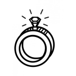 Dibujo para colorear Colorear Anillo con Diamante