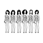 Dibujo para colorear Concurso De Belleza De Mujeres En Calzoneta Para Pintar Y Colorear