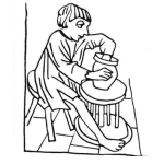 Dibujo para colorear Dibujo De Artesano De Barro Moldeando Una Olla De Barro Para Pintar Y Colorear