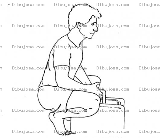 Dibujo para colorear Dibujo De Hombre De Cuclillas Con Un Maletin En Sus Manos Para Colorear